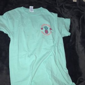 teal t-shirt